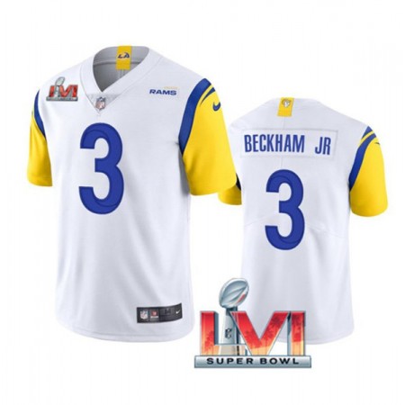 Tröjor Los Angeles Rams Odell Beckham Jr. 3 Vit 2022 Super Bowl LVI Vapor Limited - Män Tröjor Los Angeles Rams Odell Beckham Jr. 3 Vit 2022 Super Bowl LVI Vapor Limited - Män